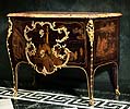 A magnificent Louis XV gilt bronze mounted oak lined black and gold Chinese lacquer commode by Jacques Dubois, stamped I DUBOIS and stamped on the mounts with a C-couronné poinçon